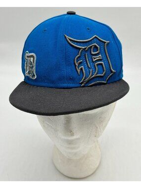 New Era Fits Detroit Tigers 59 Fifty Fitted Hat Size 6 3/4 Kids Blue MLB School